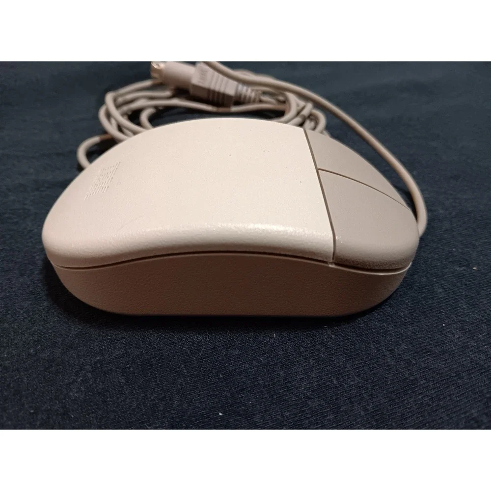 Vintage‎ IBM PS/2 2-Button Wired Ball Mouse 96F9275 96F9274 Beige Retro PC